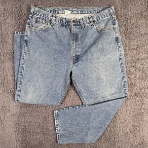 Carhartt Jeans Mens 44x30‎ Blue Traditional Fit Tapered Leg B18STW